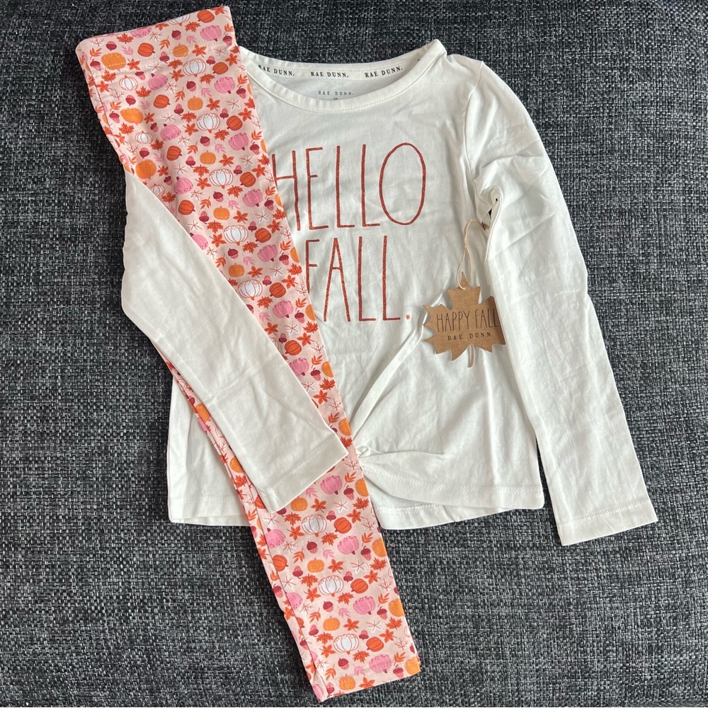NWT Rae Dunn Girl’s Hello Fall Outfit